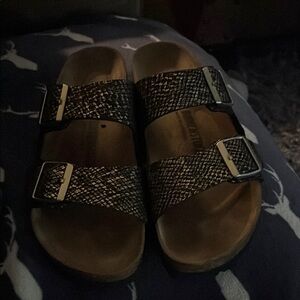Birkenstock Black and Brown Sandals